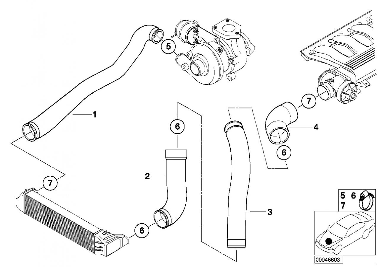 BMW E39 E46 turbócső 11617799391 - 520d 318d 320d