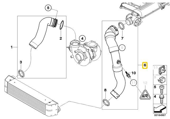 BMW E83 X3 turbócső felső - 11613450222 - 20d