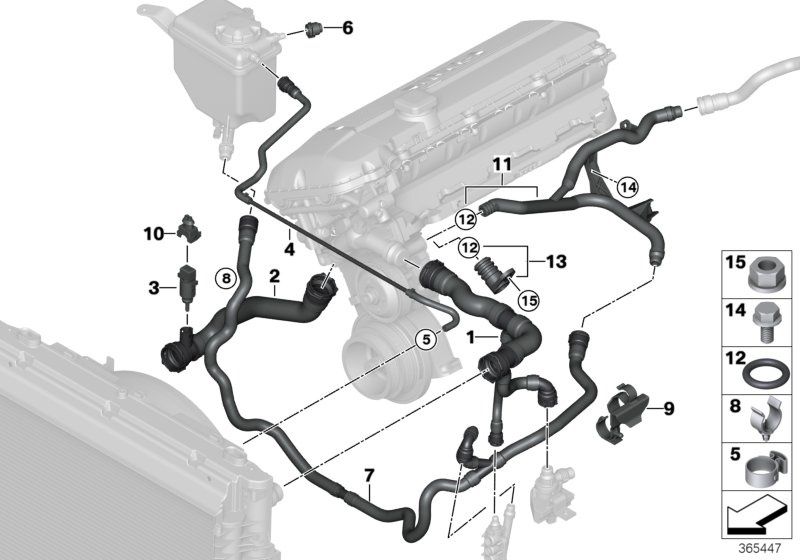 BMW E60 vízcső 5.20i-5.30i 5.25i - 11537519258